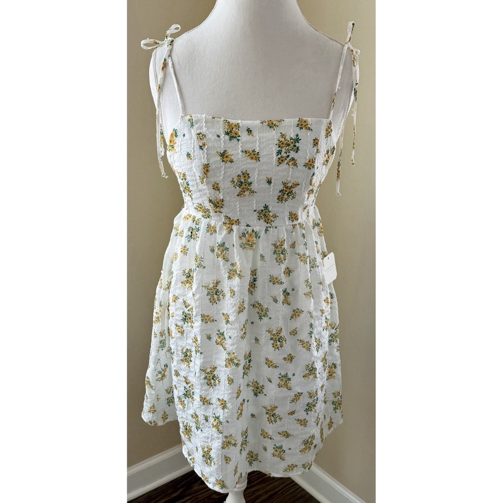 Boho cottagecore Floral Mini Babydoll dress Coquette Garden Party Prairie Spring